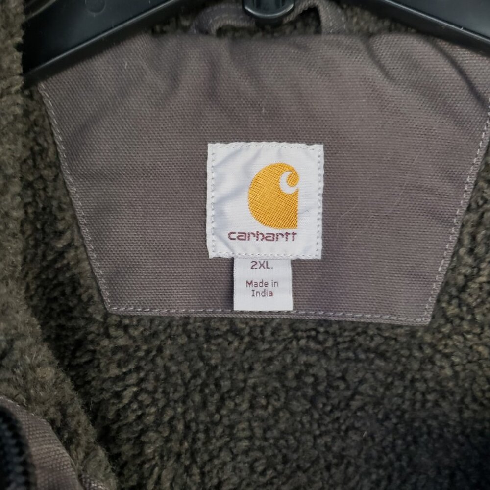Carhartt Bartlett jacket, gray 2XL with hood & sherpa lining, like new condition - Picture 2 of 13